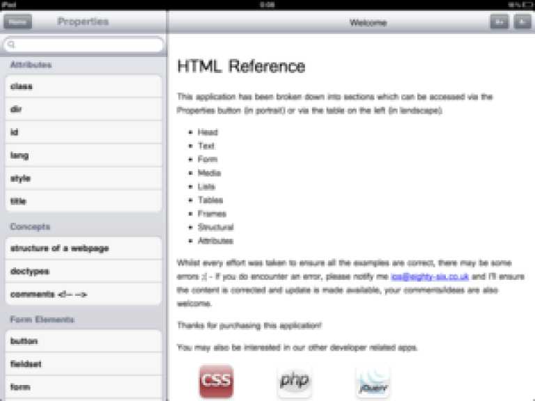 Pocket HTML for iPhone