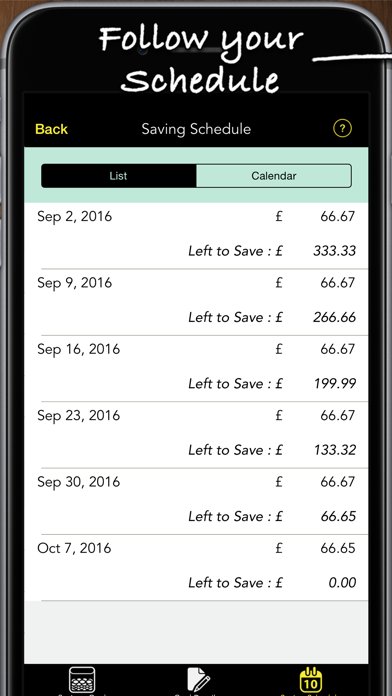 Savings Goals